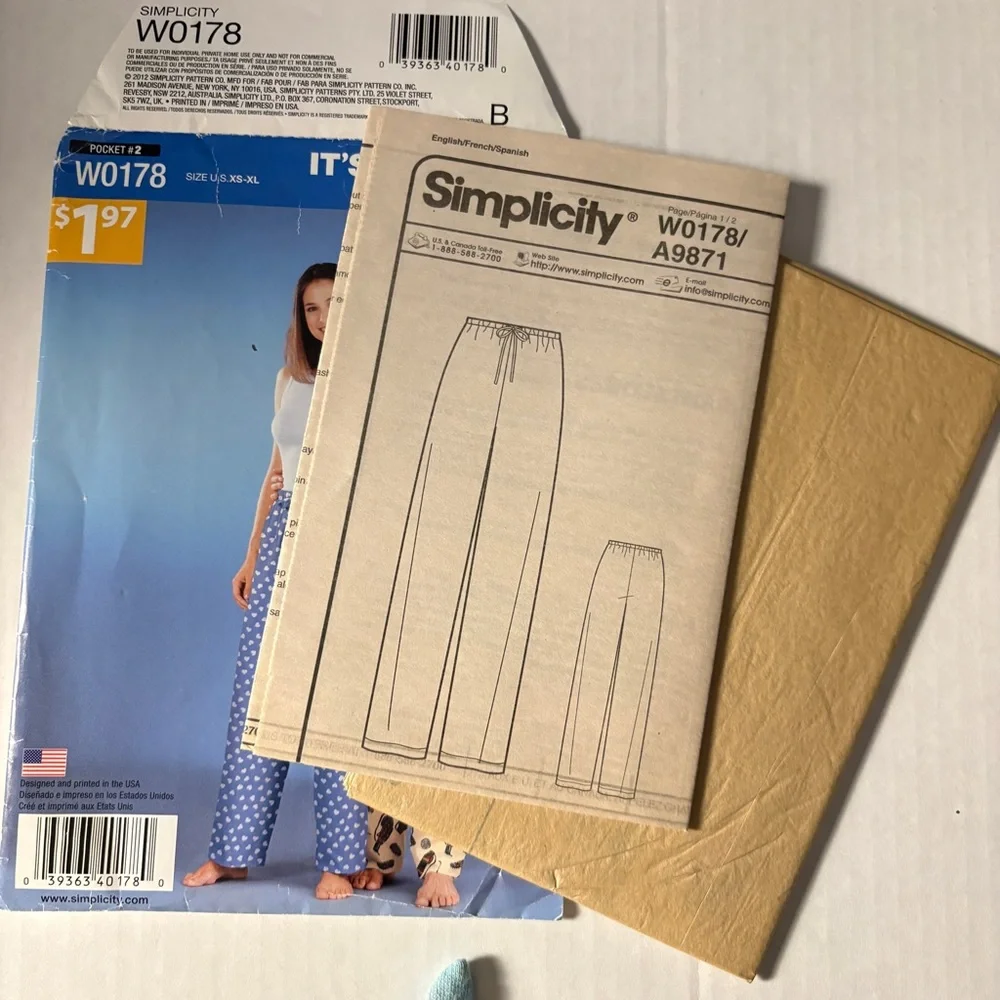 Simplicity It’s So Easy Pattern W0178 for Unisex Pants